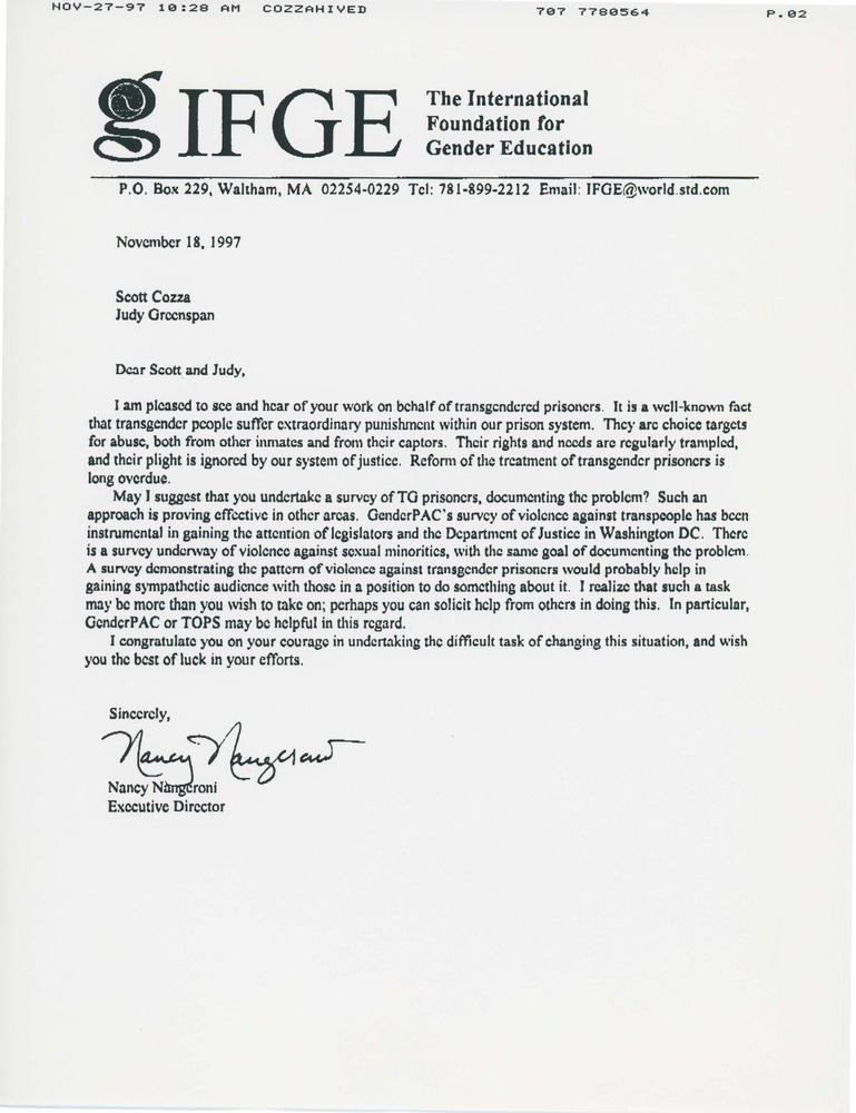 Download the full-sized PDF of Letter Offering Support and Guidance for Transgender Prison Health Care Reform