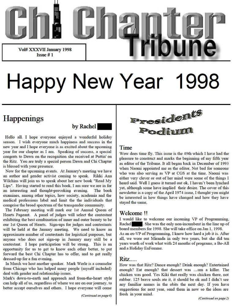 Download the full-sized PDF of Chi Chapter Tribune Vol. 37 Iss. 01 (January, 1998)
