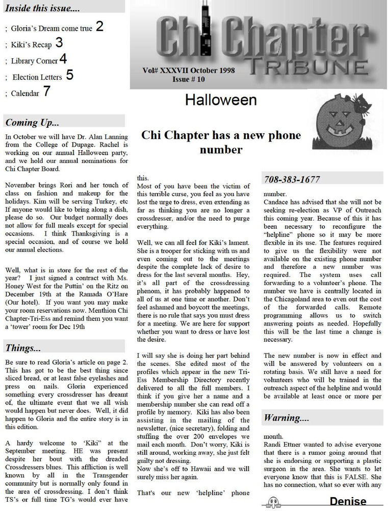 Download the full-sized PDF of Chi Chapter Tribune Vol. 37 Iss. 10 (October, 1998)