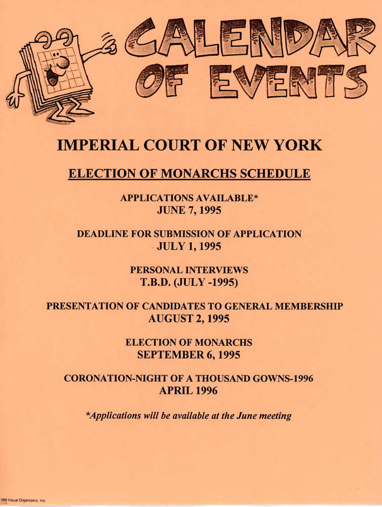 Download the full-sized PDF of Imperial Court of New York: Election of Monarchs Schedule