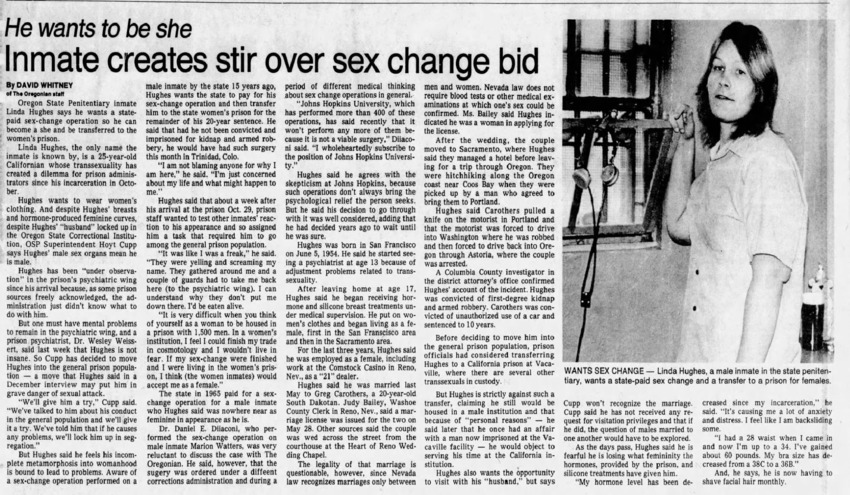 Download the full-sized PDF of He Wants to Be She: Inmate Creates Stir Over Sex Change Bid