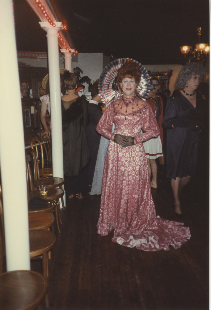 Download the full-sized image of Photograph of Person at Halloween Party in Pink Gown