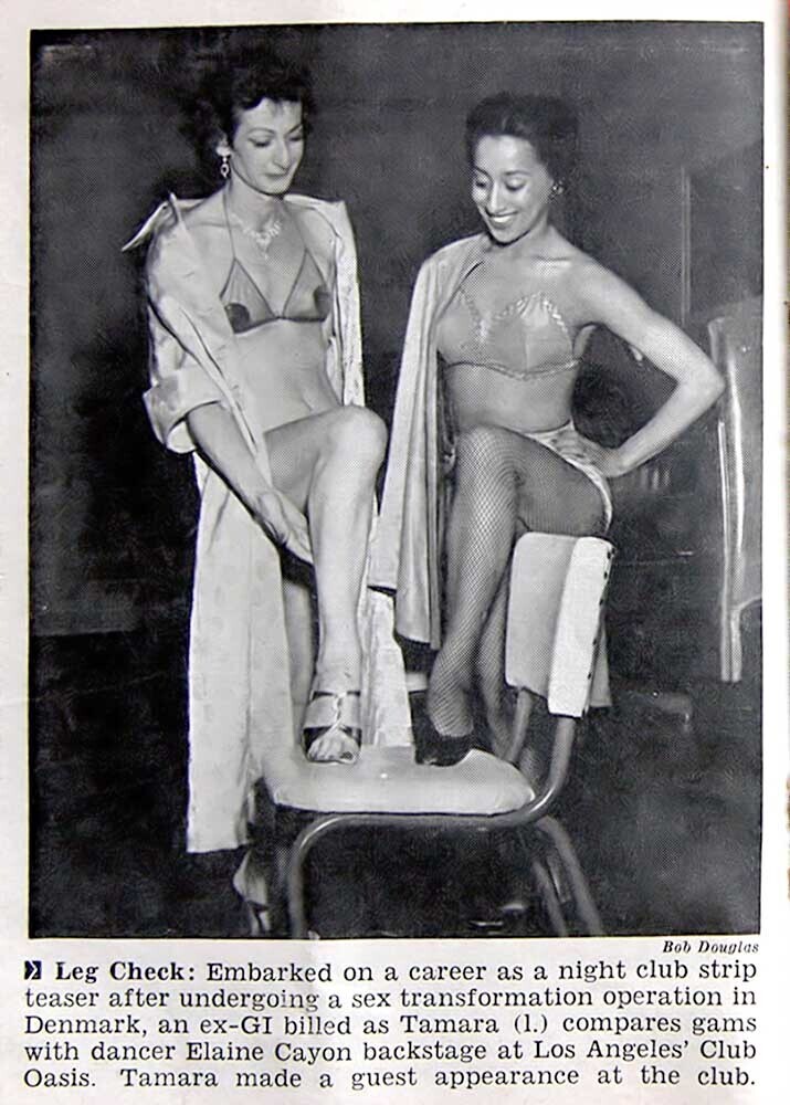 Download the full-sized image of Leg Check: Tamara Rees Backstage at Los Angeles' Club Oasis with Elaine Cayon