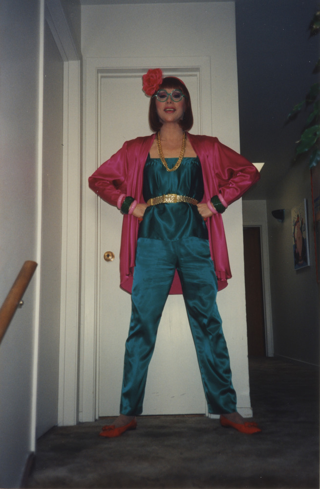 Download the full-sized image of Photograph of Alexis Francois in Blue Jumpsuit and Pink Blazer