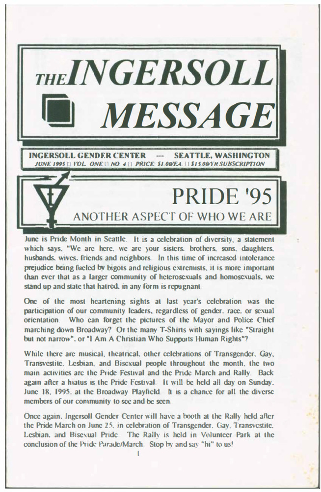 Download the full-sized PDF of The Ingersoll Message, Vol. 1 No. 4 (June, 1995)