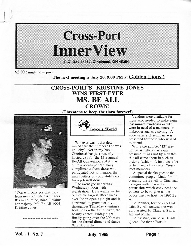 Download the full-sized PDF of Cross-Port InnerView, Vol. 11 No. 7 (July, 1995)