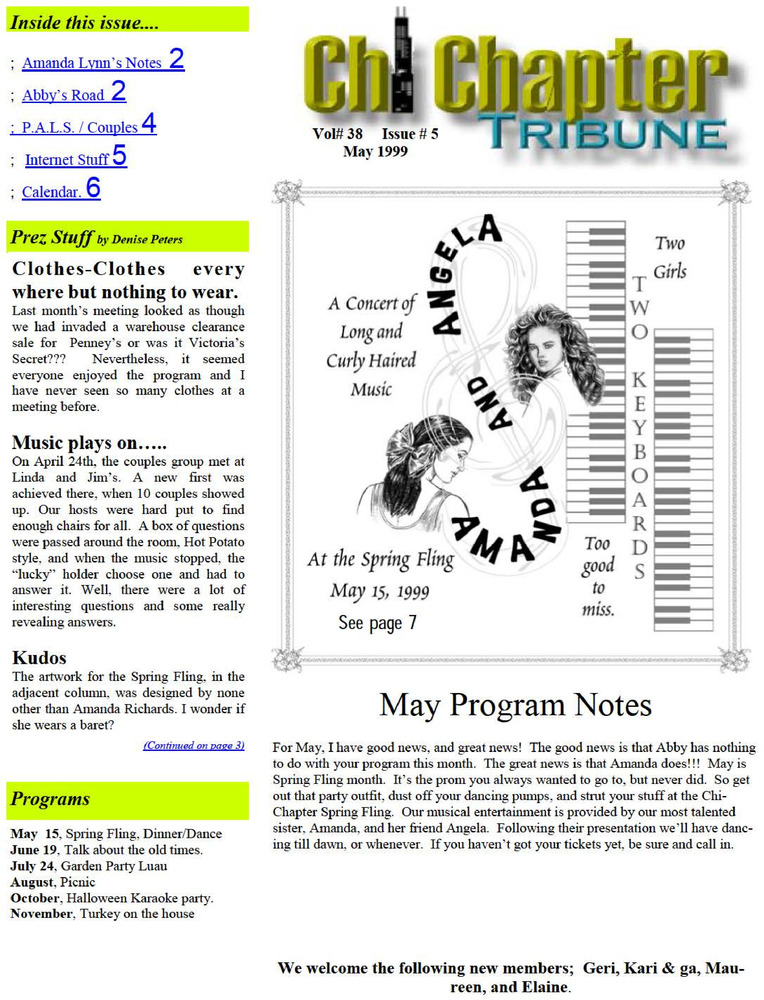 Download the full-sized PDF of Chi Chapter Tribune Vol. 38 Iss. 05 (May, 1999)