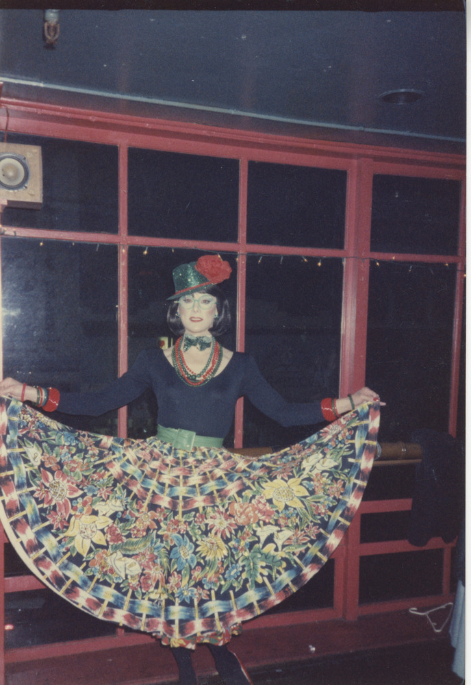 Download the full-sized image of Photograph of Alexis Francois Holding Floral Skirt