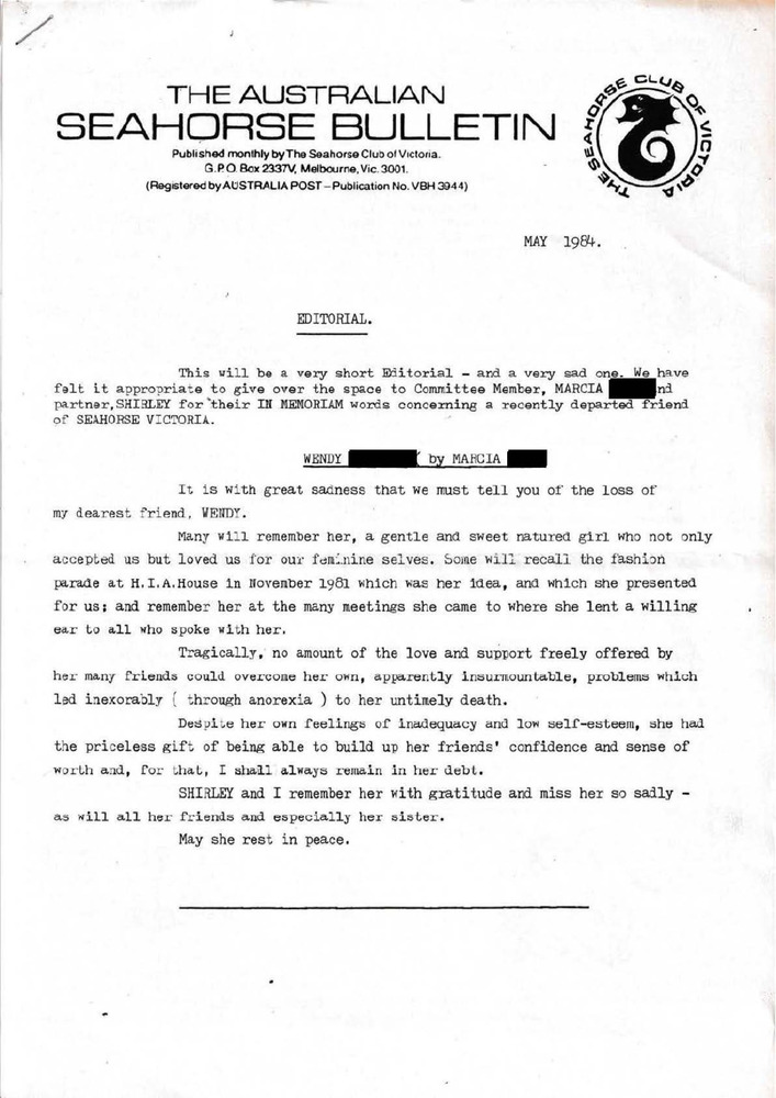 Download the full-sized PDF of The Australian Seahorse Bulletin (May, 1984)