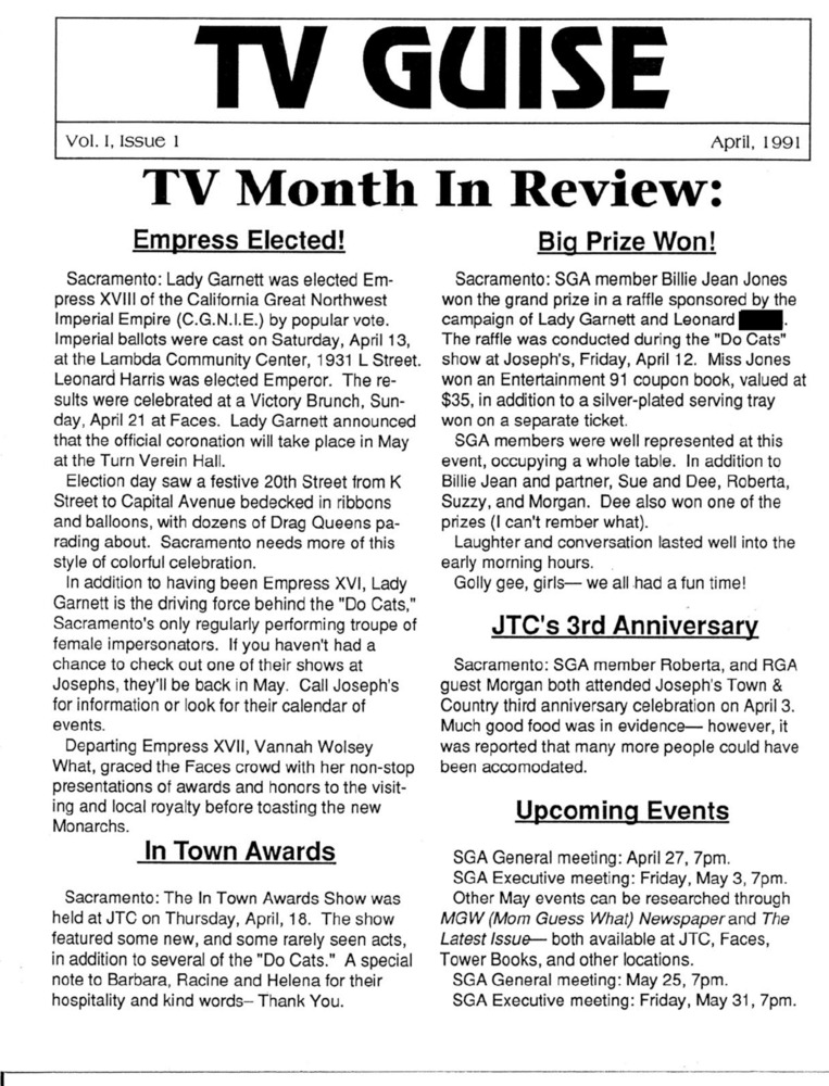Download the full-sized PDF of TV Guise Vol. 1, Issue 1 (April, 1991)