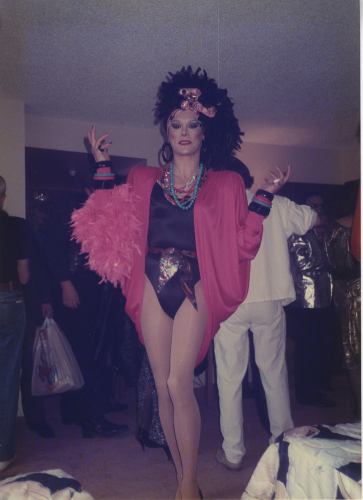 Download the full-sized image of Photograph of Alexis Francois in Pink Layer Over Black Bodysuit