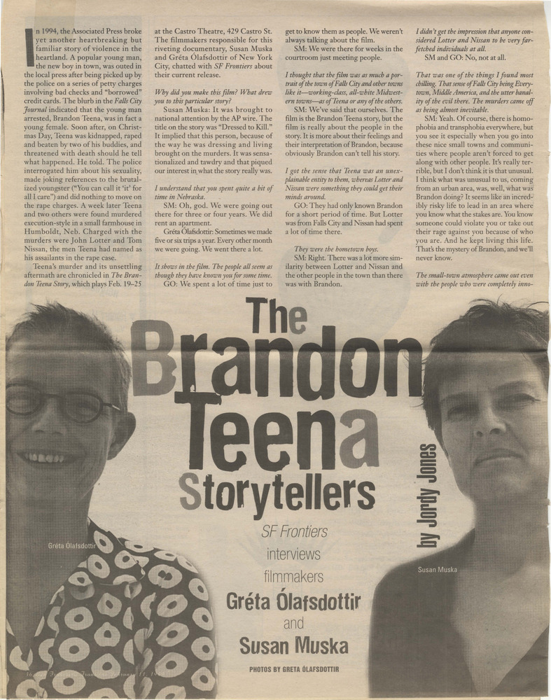 Download the full-sized PDF of The Brandon Teena Storytellers