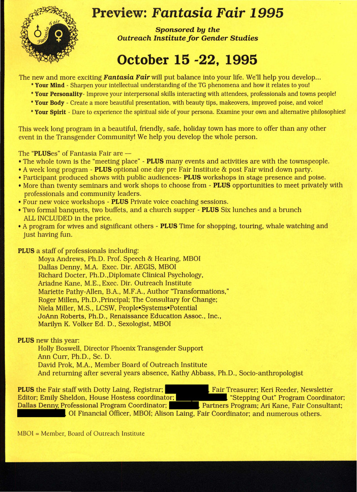 Download the full-sized PDF of Fantasia Fair Advertisement (Oct. 15-22, 1995)