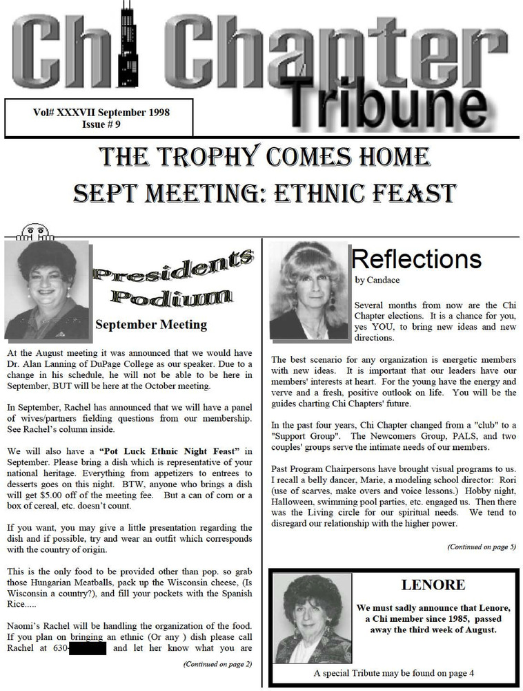 Download the full-sized PDF of Chi Chapter Tribune Vol. 37 Iss. 09 (September, 1998)