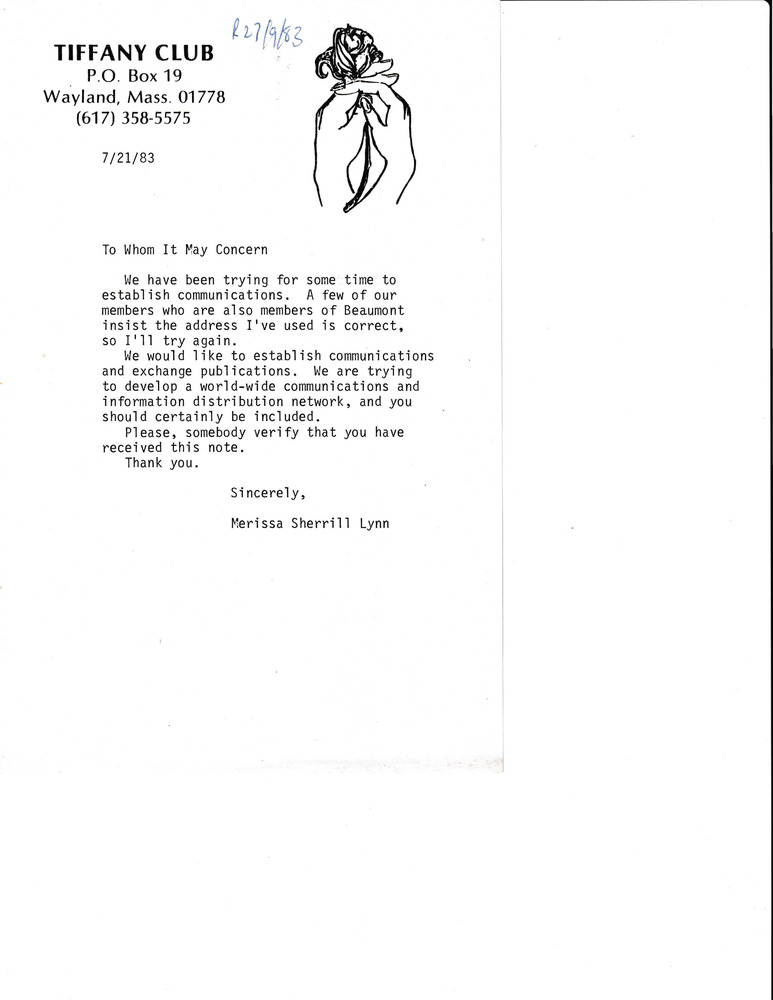 Download the full-sized PDF of Letter from Merissa Sherrill Lynn