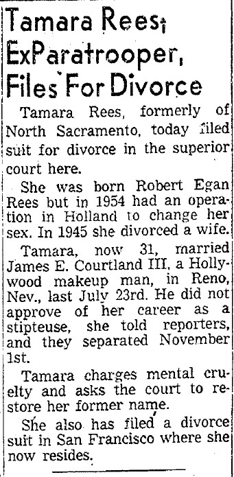 Download the full-sized image of Tamara Rees, ExParatrooper, Files For Divorce