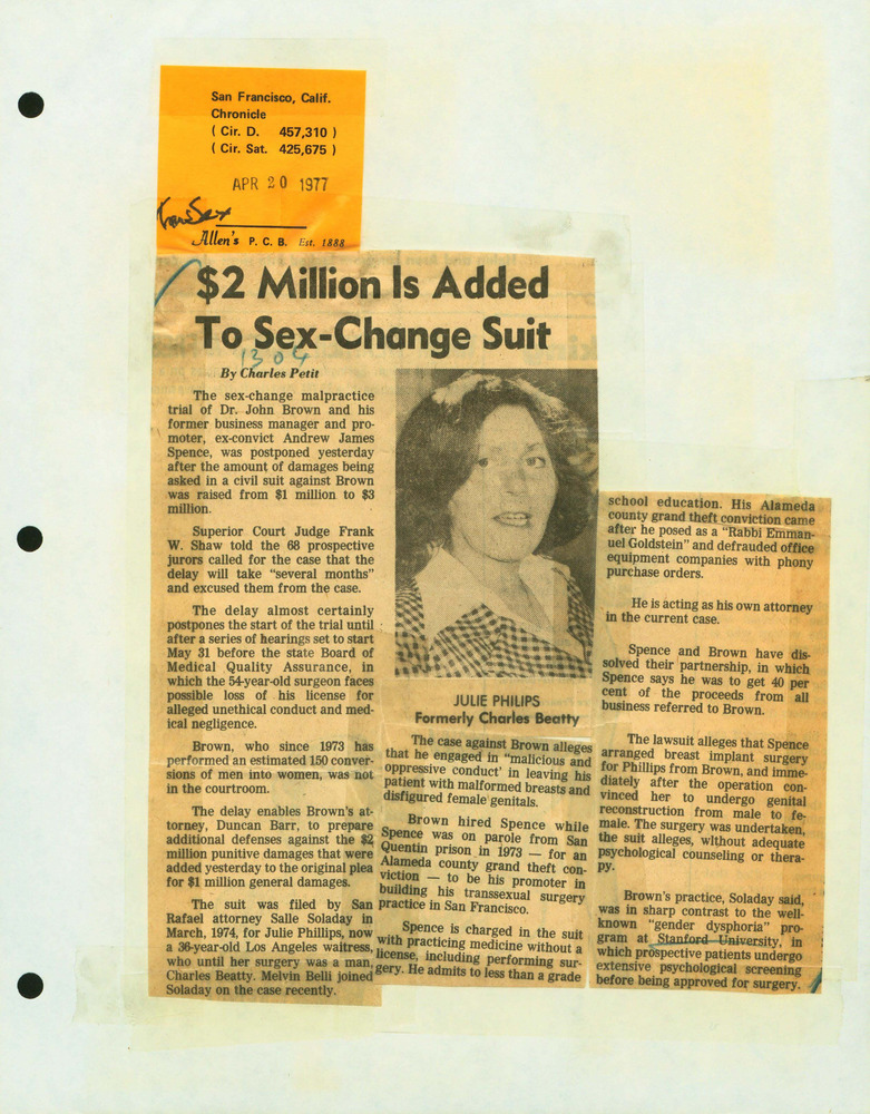 Download the full-sized PDF of $2 Million Is Added To Sex-Change Suit