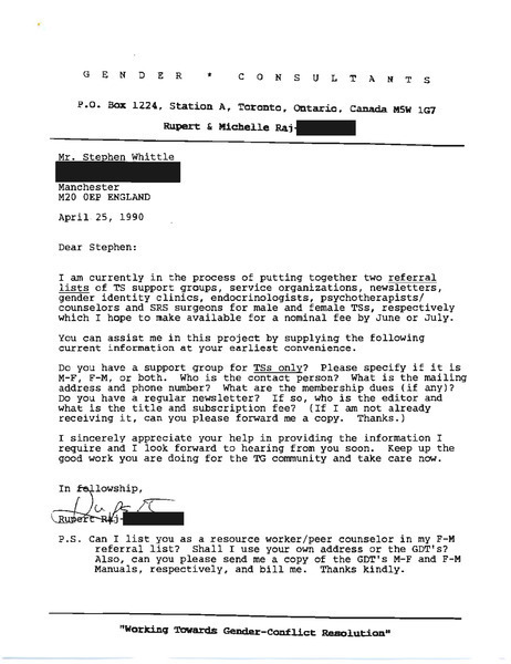 Download the full-sized image of Letter from Rupert Raj to Mr. Stephen Whittle