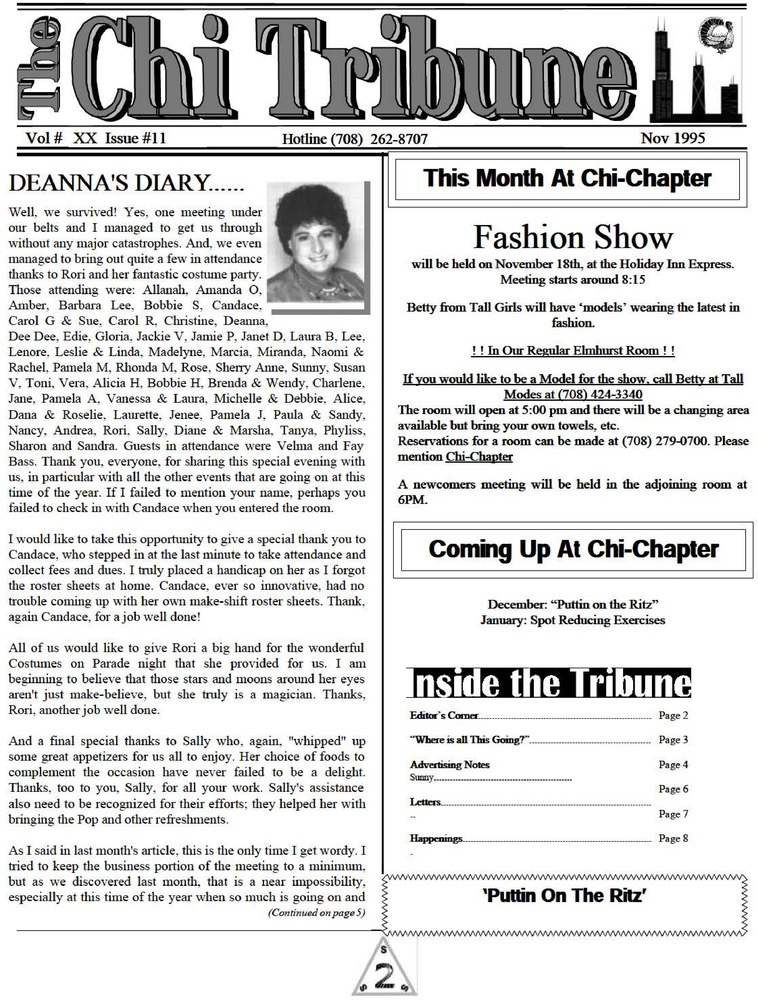 Download the full-sized PDF of The Chi Tribune Vol. 20 Iss. 11 (November, 1995)