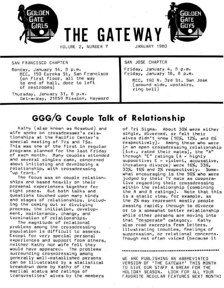 Download the full-sized PDF of The Gateway Vol. 2 No. 7 (January, 1980)