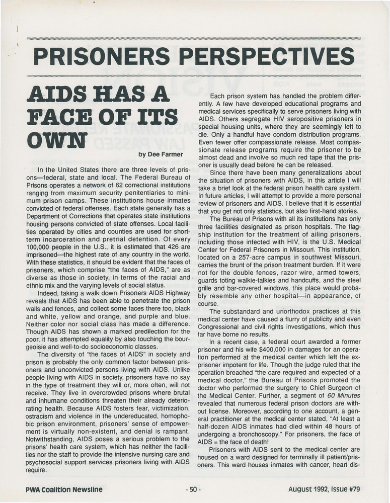 Download the full-sized PDF of Prisoners Perspectives: AIDS Has a Face of Its Own